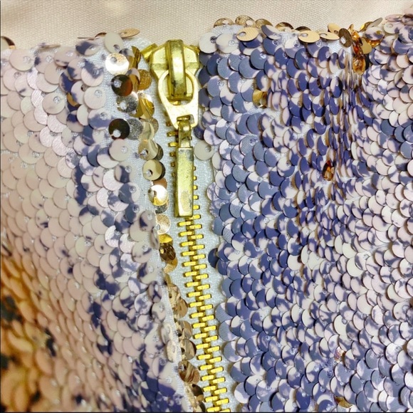 Topshop Backless Metallic Snakeskin Sequin Dress - Picture 6 of 8